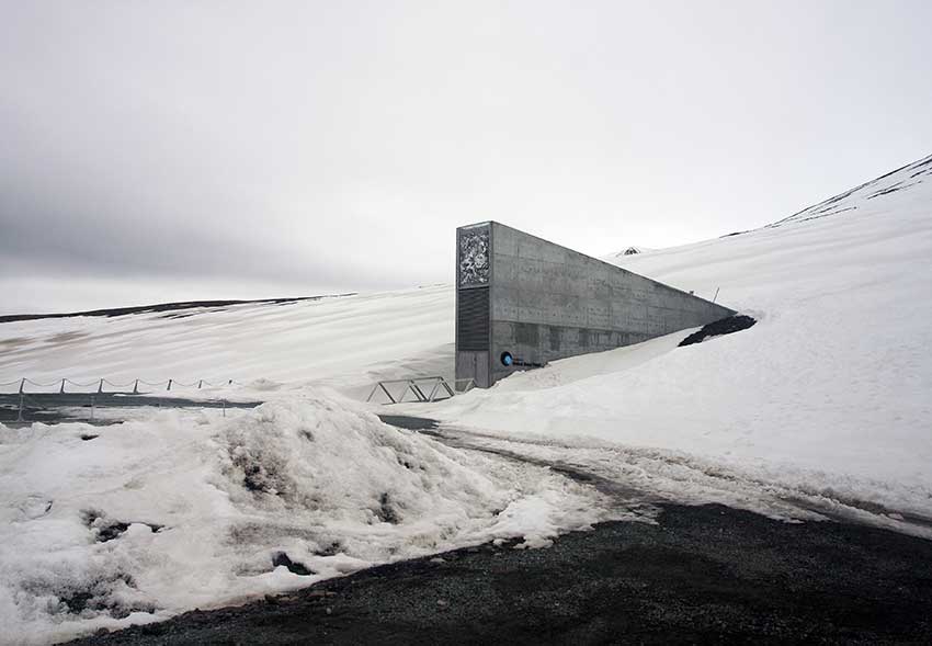 FIG.3 Svalbard Global Seed Vault, Norway: the only visible part of the structure Courtesy: © Wikimedia Commons
