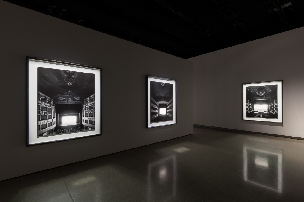 Installation view of Hiroshi Sugimoto, Conceptual Forms and Mathematical Model 006. Gelatin silver prints, aluminium and steel. Photo_ Mark Blower. Courtesy the artist and the Hayward Gallery.