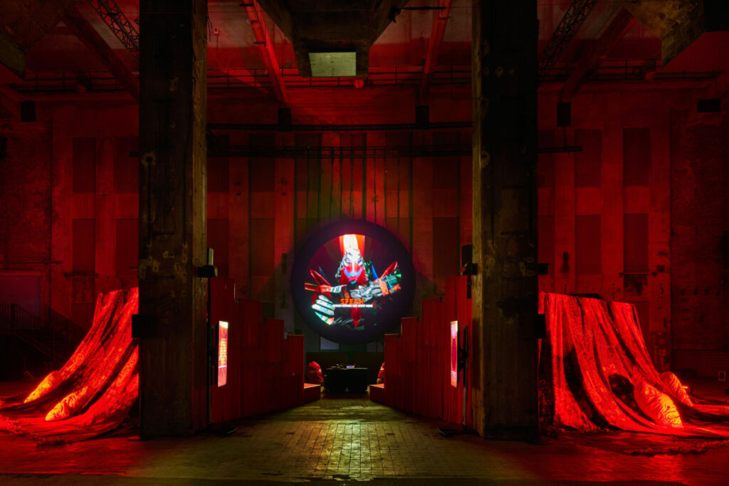 Danielle Brathwaite-Shirley, THE SOUL STATION, 2024. Installation view at Halle am Berghain, Berlin. Commissioned by LAS Art Foundation. Courtesy the artist; LAS Art Foundation. Photo: Alwin Lay