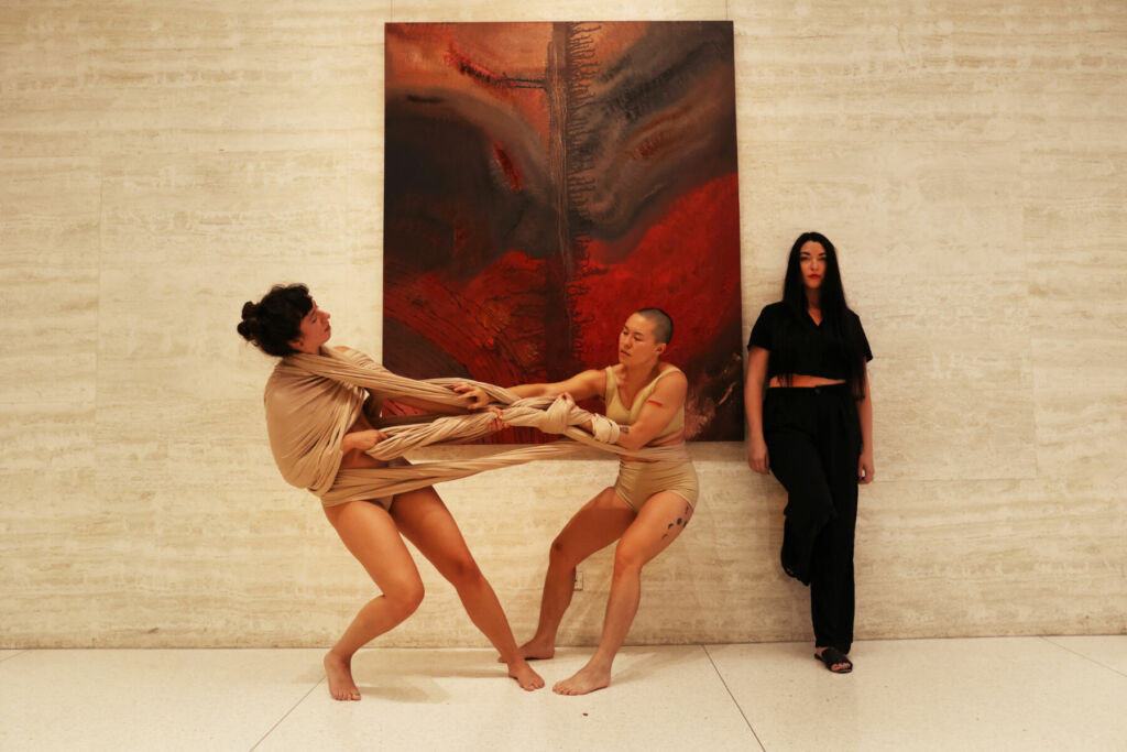 Blakelee Pieroni with performers Akane Little, Sarah Zucchero, 1133 Avenue of the Americas, 2022