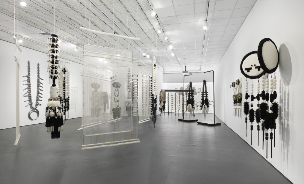 Installation view of ERIC-PAUL RIEGE: ojo|-|ólǫ́ at The Bell, Brown University (2025). Photo credit. Julia Featheringill. Courtesy of The Bell / Brown Arts Institute